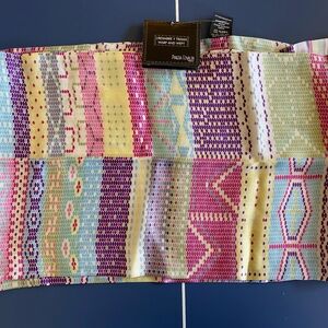 Pineda Covalin 100% Silk Pink Honeycomb Pattern Rectangle Long Scarf NWT